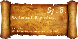 Szalontai Bertalan névjegykártya